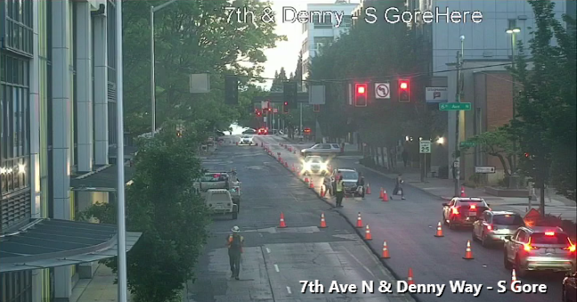 Закриття EB Lane на Denny Way між проспектом