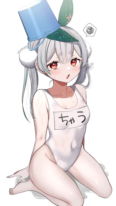 やっぱ白スク水だよね #ゆきと描いちゃう