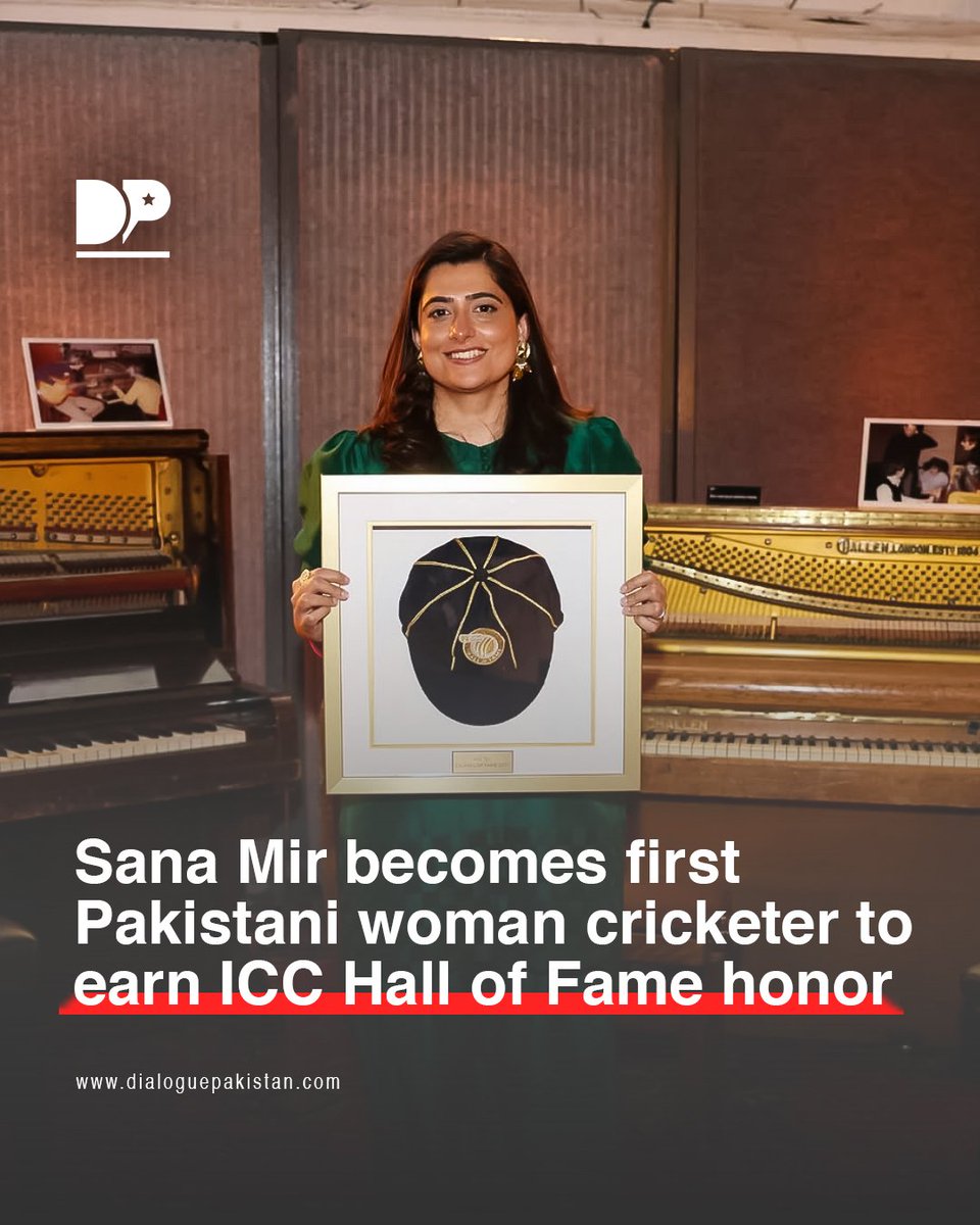 Huge congrats to <a href="/mir_sana05/">Sana Mir ثناء میر</a> on being inducted into the ICC Hall of Fame! A true legend of Pakistani women's cricket! Her achievements inspire a nation &amp; pave the way for future stars. Proud moment for Pakistan cricket! 🇵🇰✨
#ICCHallOfFame #PakistaniCricket
#PrideofPakistan
