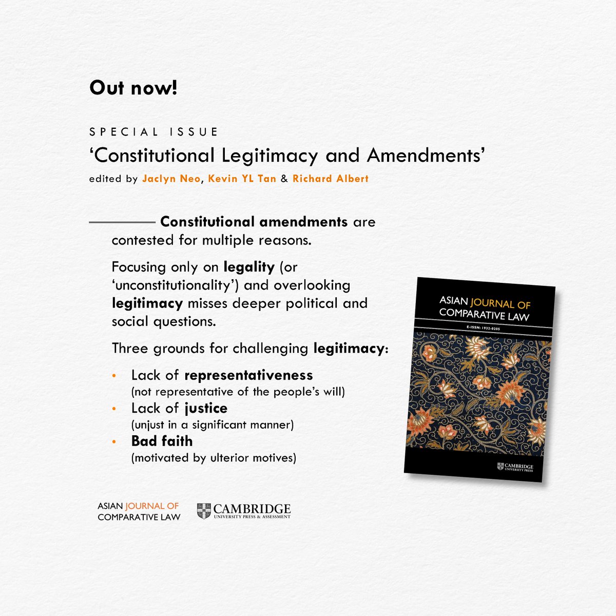 Asian Journal of Comparative Law tweet media