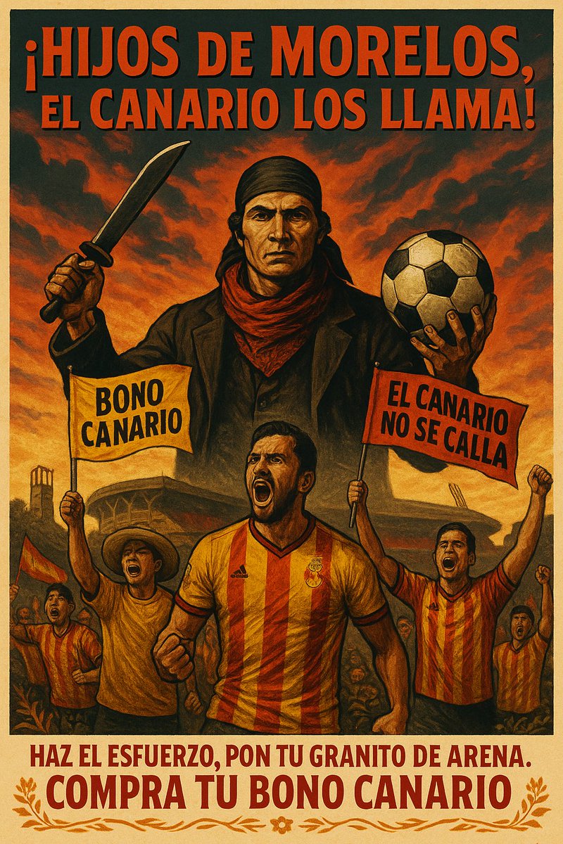 BandaMorelia's tweet photo. 🟡🔴 ¡Eh hijos de José María Morelos, el Canario los llama! 🔴🟡

La FMF nos quiere doblar, pero acá en Michoacán no nos rajamos.
Nos quitaron el subsidio por alzar la voz,
pero no nos pueden quitar el alma ni el aguante.

🎟️ Compra tu Bono Canario
Haz el esfuerzo, pon tu granito https://t.co/HoAeBJFCpA