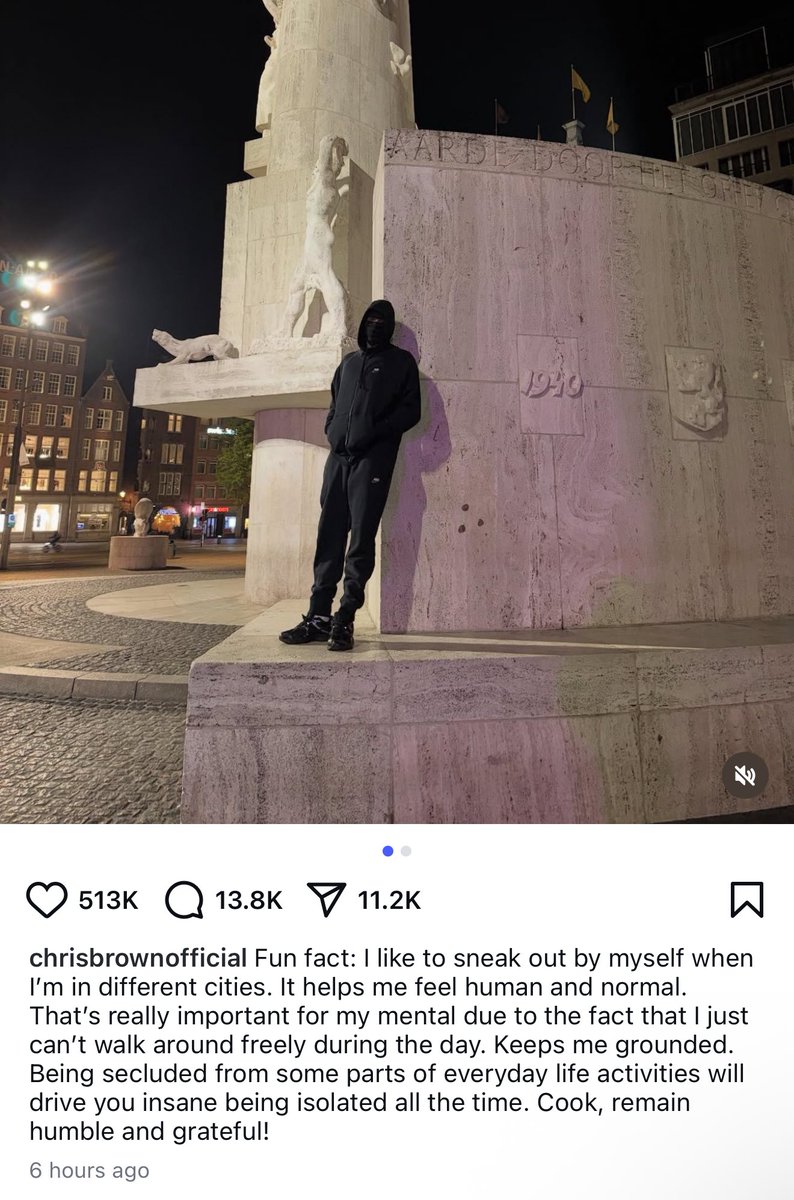 AkademiksTV's tweet image. Chris Brown says sometimes he will sneak out and roam around different cities for his mental health