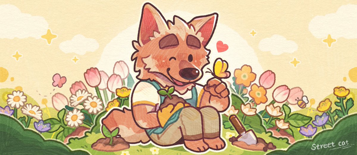Commission for <a href="/Sir_Arion/">Arion ☕</a> ! Thank you!

A cozy and sweet little garden moment🌿