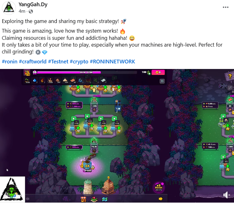 Yanggah_Dy's tweet photo. Check out my gameplay exploration and basic tutorial video! ๐ฎ๐น
Loving how this game worksโsuper fun and well-designed.
Bullish on Craft World ๐ โ bullish on the Ronin Network too! ๐ฅ๐ช
@AngryDynomites @Ronin_Network
#CraftWorld #Ronin #BullishGaming https://t.co/q5jYGSli1P