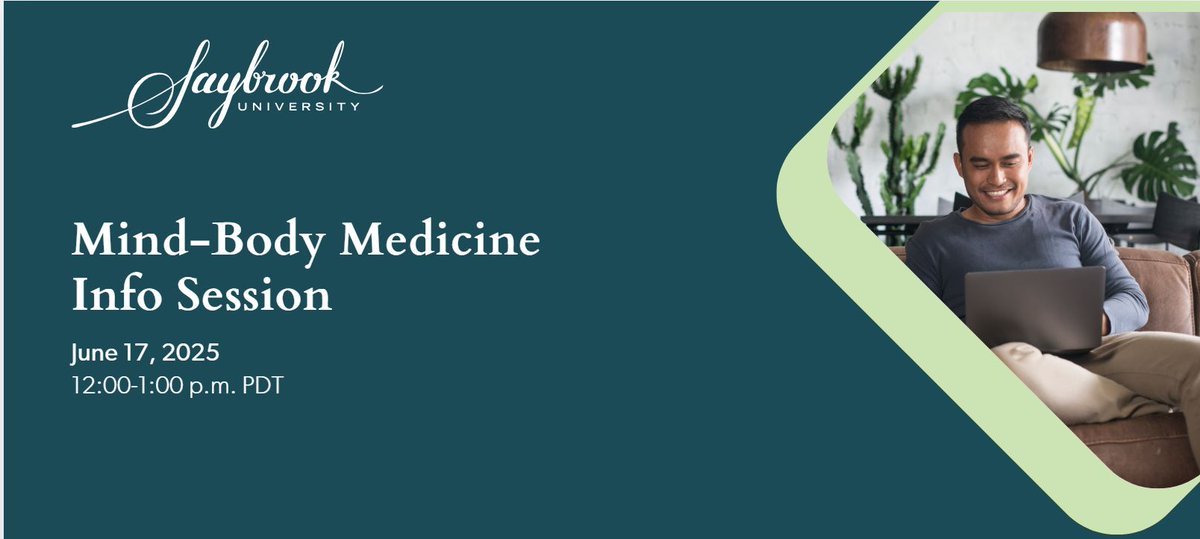 Join Mind-Body Medicine Faculty Member, Selene Vega, Ph.D., on Tuesday, June 17 from 12-1 p.m. PDT for a virtual information session to discover more about our mind-body medicine programs. Register here: ow.ly/p8Mi50W7vIJ