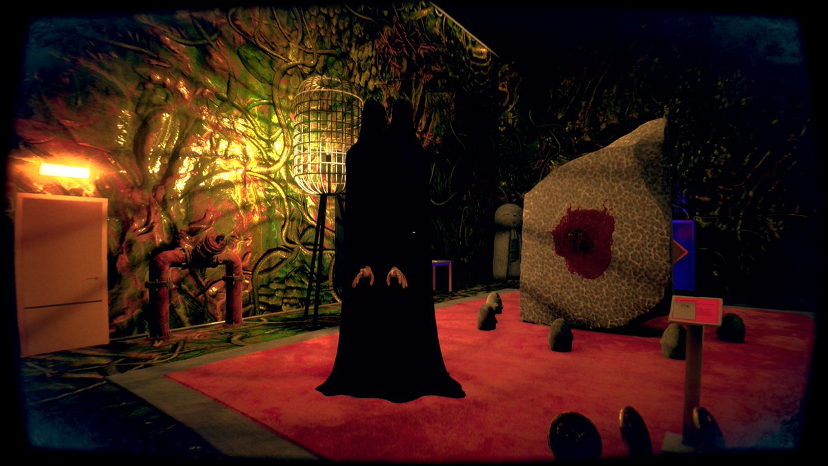 RanarifSC's tweet image. In Victor&apos;s Test Night REVES, survive 5 nights in a museum with 30+ surreal art pieces: identify the anomalies, build your path by corrupting/cleansing dreaming fetus-like creatures, and if you hear a baby crying... run to hide.