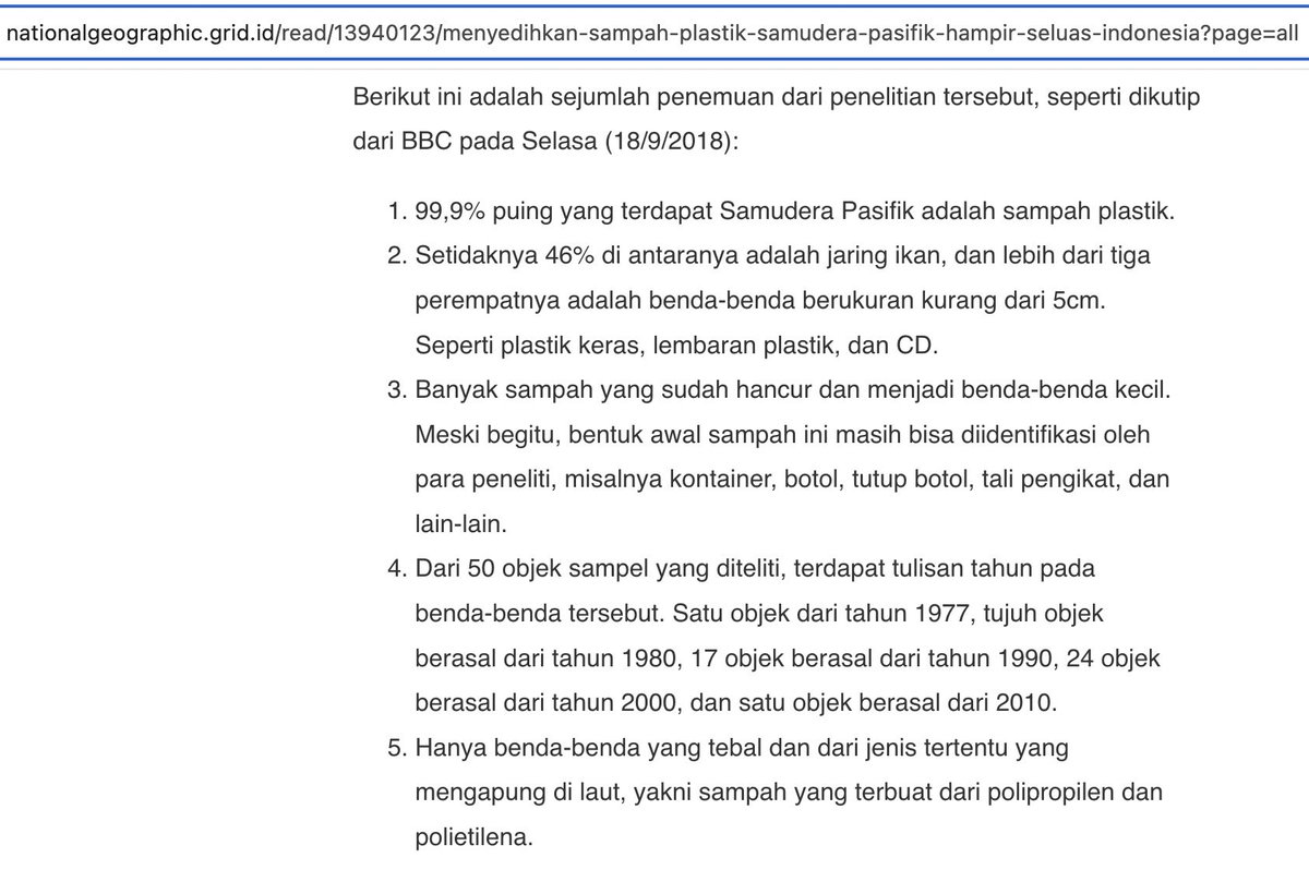 Nessie Judge (@nessiejudge) on Twitter photo Guys aku lagi riset, tolongg bantu aku mikir dari tadi kaya ga nyambung di otak.
99,9% Sampah plastik
46% Jaring Ikan (juga plastik)
Terus 75% benda berukuran kurang dari 5 cm
Kok the math is not mathing 😭
Is it my pregnancy brain not working properly? 🤣😭 <a href="/NatGeoTV/">National Geographic TV</a> Guys aku lagi riset, tolongg bantu aku mikir dari tadi kaya ga nyambung di otak.
99,9% Sampah plastik
46% Jaring Ikan (juga plastik)
Terus 75% benda berukuran kurang dari 5 cm
Kok the math is not mathing 😭
Is it my pregnancy brain not working properly? 🤣😭 <a href="/NatGeoTV/">National Geographic TV</a>