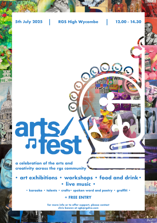 RGSHW Careers (@rgshwcareers) on Twitter photo 🎭🎨🎶 Save the date! #RGSArtsFest returns on 5th July - our annual celebration of music, drama and the visual arts. A showcase of <a href="/rgsw/">Robin Smith</a>'s student talent you won’t want to miss! #CreativityInAction <a href="/RGSHWArt/">RGSHW Art</a> 🎭🎨🎶 Save the date! #RGSArtsFest returns on 5th July - our annual celebration of music, drama and the visual arts. A showcase of <a href="/rgsw/">Robin Smith</a>'s student talent you won’t want to miss! #CreativityInAction <a href="/RGSHWArt/">RGSHW Art</a>
