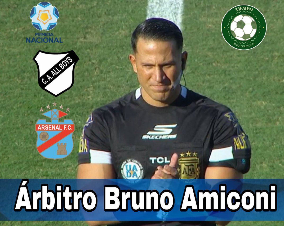 TiempoDeportiv8's tweet photo. Estos son los Árbitros para el Albo y el Arse.
📅 Domingo 15/06
⏰ 17:30 hs
⚽ #AllBoys - #ArsenalFútbolClub
👤 : Bruno Amiconi
🚩 1: Lucas Ripoli
🚩 2: Federico Pomi
👥 : Cristian Cerna
🏟️: Malvinas Argentinas
#ElAlbo #ArsenalEsSarandi #PrimeraNacional https://t.co/OwLah48J4d