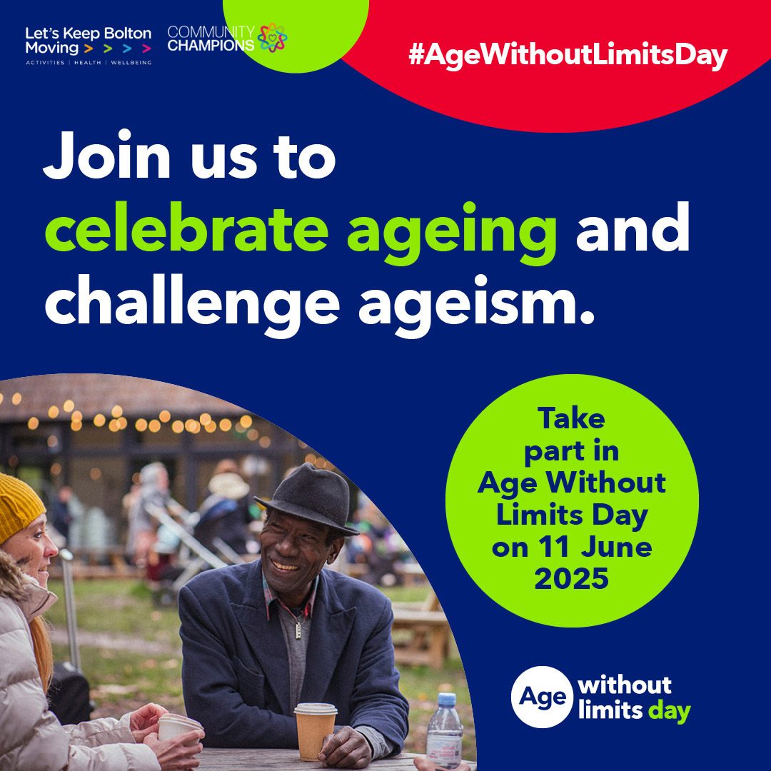 PH_Bolton's tweet image. Age isn’t a problem to fix it’s part of the plan.
This #AgeWithoutLimitsDay, we’re calling out ageism and backing inclusion in health, movement &amp;amp; community life.
Everyone deserves to be seen, heard &amp;amp; valued—at every age
👉 agewithoutlimits.org
#LetsKeepBoltonMoving #ThatCounts