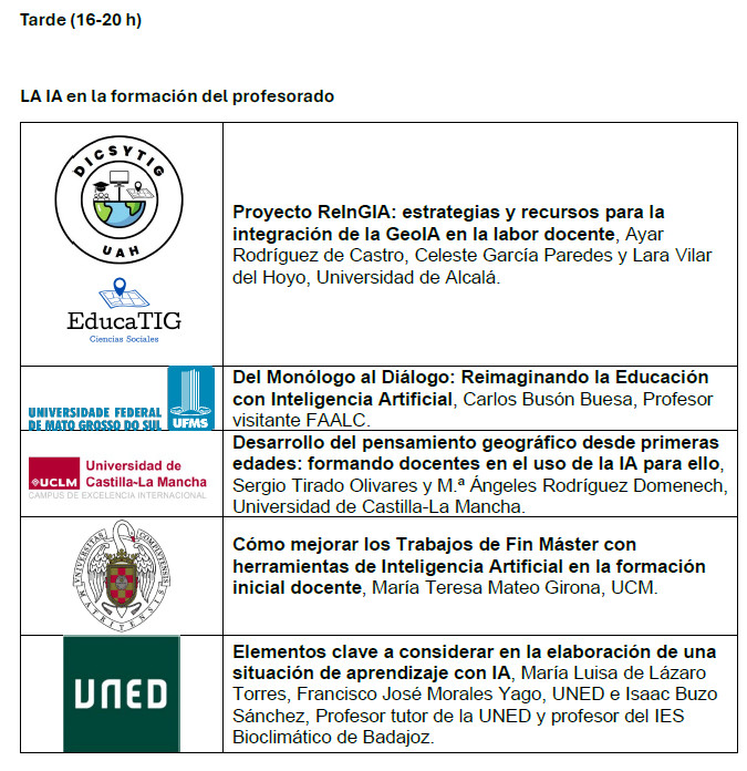 geografiaUNED's tweet photo. Nuestros compañeros @mlazaroto, Francisco José Morales Yago y @cartografo87 participarán en la II Jornada de inteligencia artificial y educación geográfica el 9 de julio de 2025 en el Salón de Actos de @IGNSpain https://t.co/x1QFTMzBLl