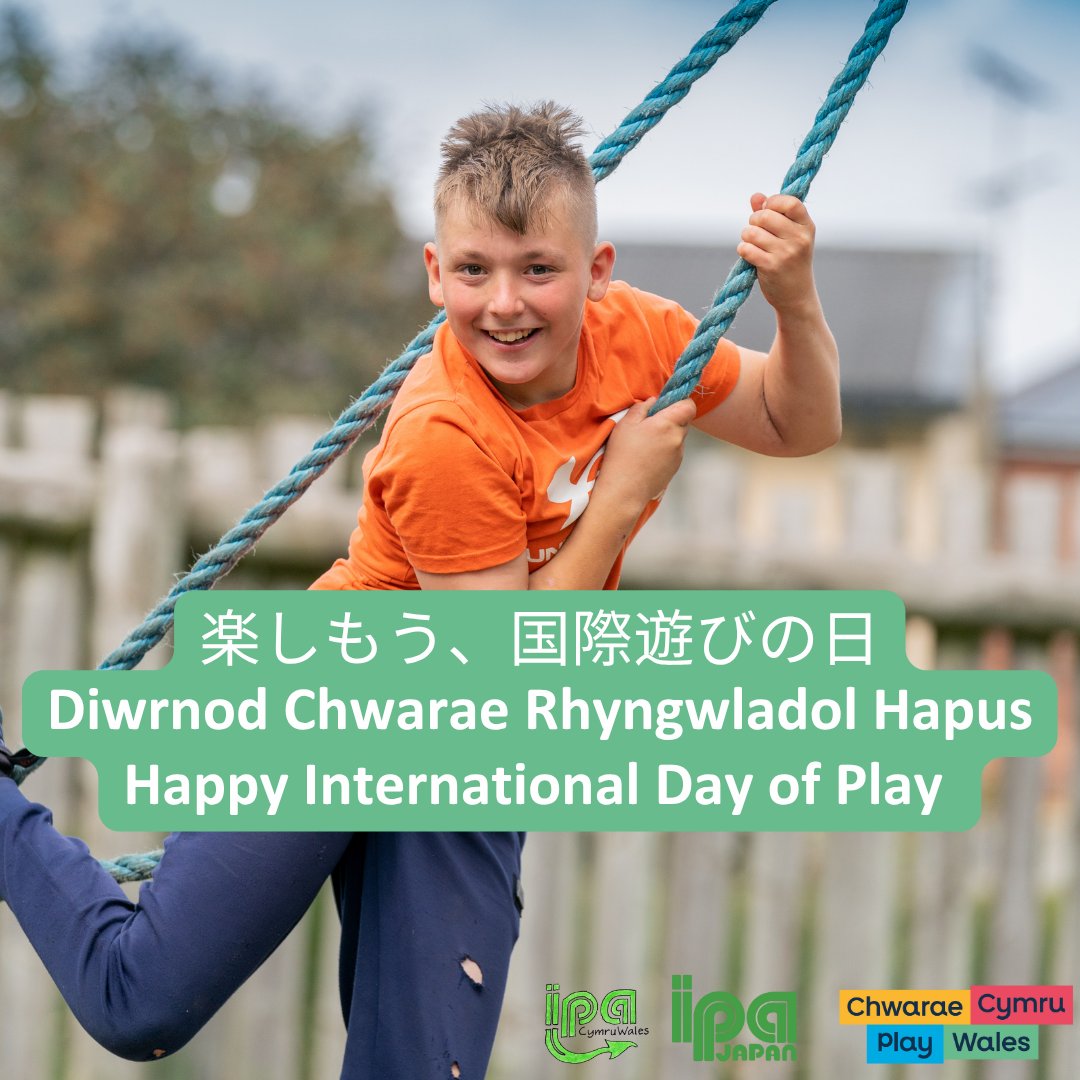 This #InternationalDayOfPlay, we are joining with IPA Cymru Wales and IPA Japan to call on everyone – policy makers, schools, hospitals, families, and neighbours/community members – to make sure all children can #ChoosePlay, every day.

Get involved: play.wales/news/play-wale…