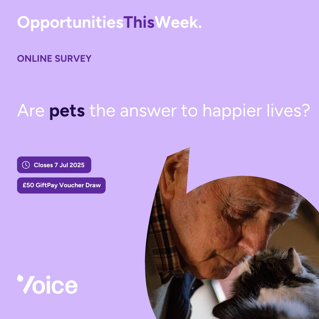 Whether you’re a lifelong pet lover or on the fence, tell us your story!🐱 
 
From daily routines to big life moments, we want to hear how #pets have shaped your world or why they haven’t (yet!).
 
Tell us your pet opinions here: bit.ly/4jMMJH9 👈 

#VoiceOpportunity