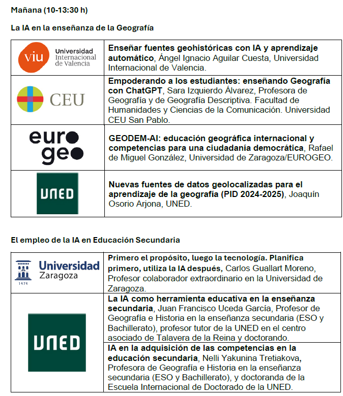 geografiaUNED's tweet photo. Nuestros compañeros @mlazaroto, Francisco José Morales Yago y @cartografo87 participarán en la II Jornada de inteligencia artificial y educación geográfica el 9 de julio de 2025 en el Salón de Actos de @IGNSpain https://t.co/x1QFTMzBLl