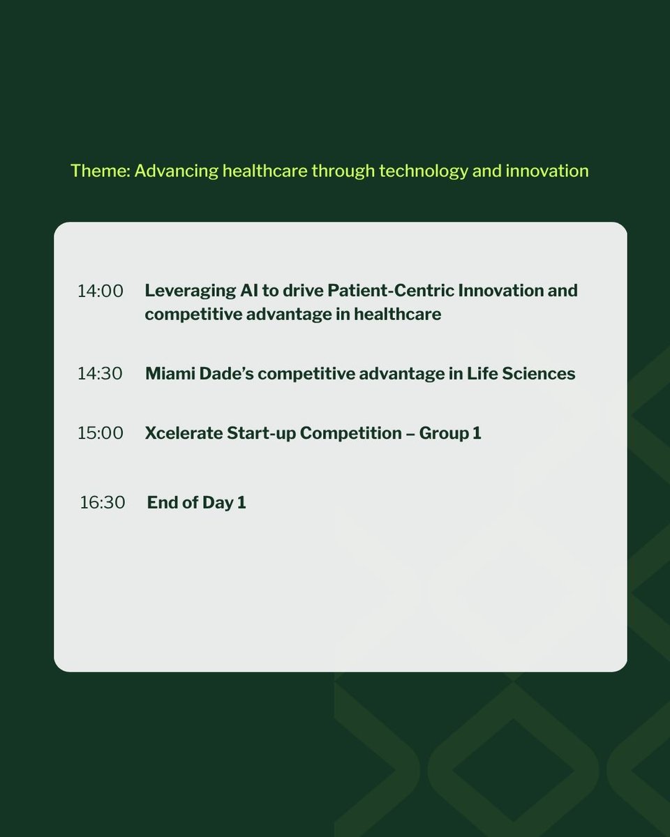 A powerhouse lineup of industry leaders takes the stage to explore the future of healthcare at the ‘Business and Innovation Health Hub’ today!

📍 Join us at the Miami Beach Convention Center
 ⏰Sessions run throughout the day
Click here to register: bit.ly/4j1RlJX