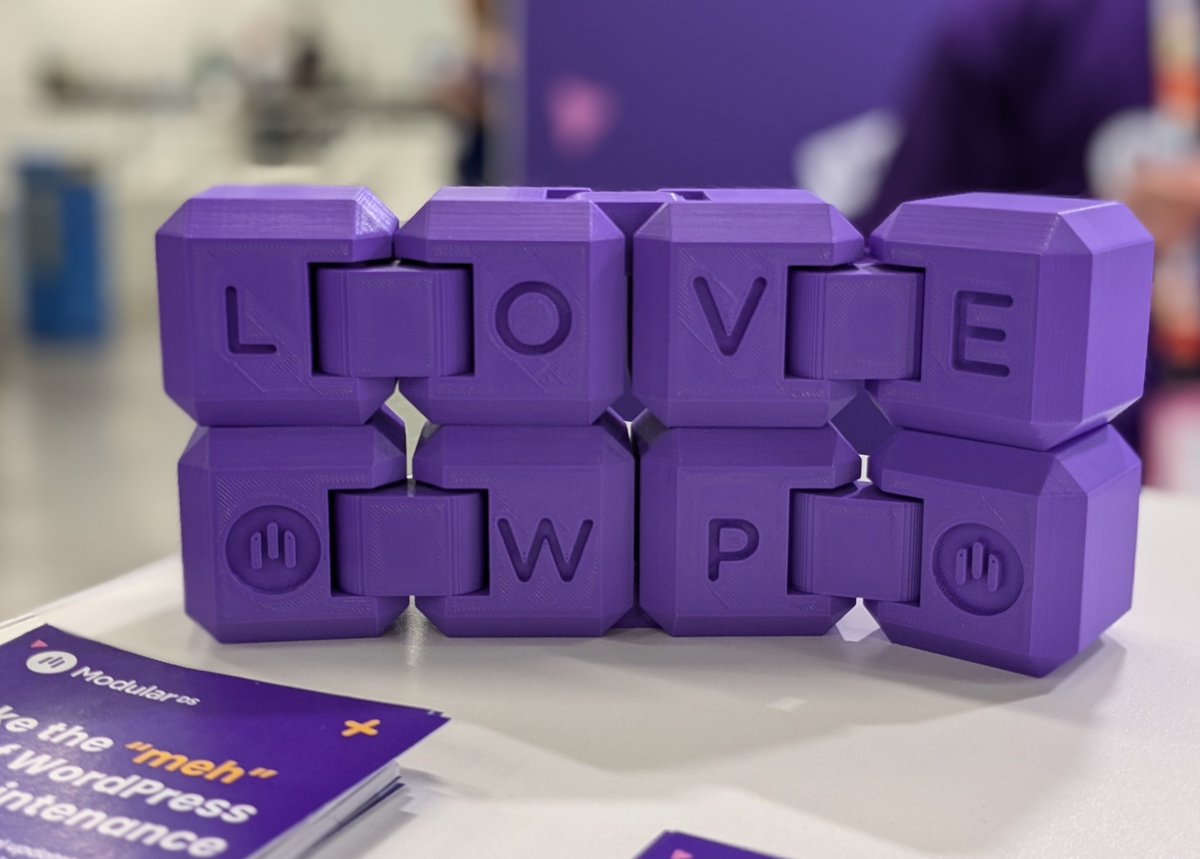 Reyes Martínez (@r_martinezduque) on Twitter photo Looks like the <a href="/Modulards_en/">Modular DS EN</a> infinite cubes found a lot of new fans at #WCEU. Can’t say I didn’t warn you ;)
Maybe we should make a special edition for WordCamp Europe 2026? 🤔 Looks like the <a href="/Modulards_en/">Modular DS EN</a> infinite cubes found a lot of new fans at #WCEU. Can’t say I didn’t warn you ;)
Maybe we should make a special edition for WordCamp Europe 2026? 🤔