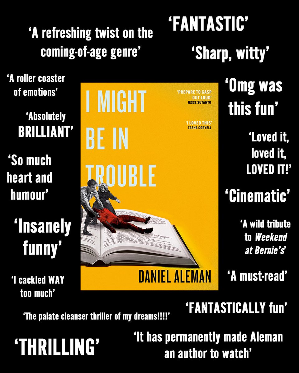 Orion Publishing (@orionbooks) on Twitter photo Early readers CAN'T STOP talking about #IMightBeInTrouble, the hilarious and heartfelt debut mystery from <a href="/Dan_Aleman/">Daniel Aleman</a>.
Coming 10 July. Pre-order your copy today: geni.us/IMightBeInTrou… Early readers CAN'T STOP talking about #IMightBeInTrouble, the hilarious and heartfelt debut mystery from <a href="/Dan_Aleman/">Daniel Aleman</a>.
Coming 10 July. Pre-order your copy today: geni.us/IMightBeInTrou…