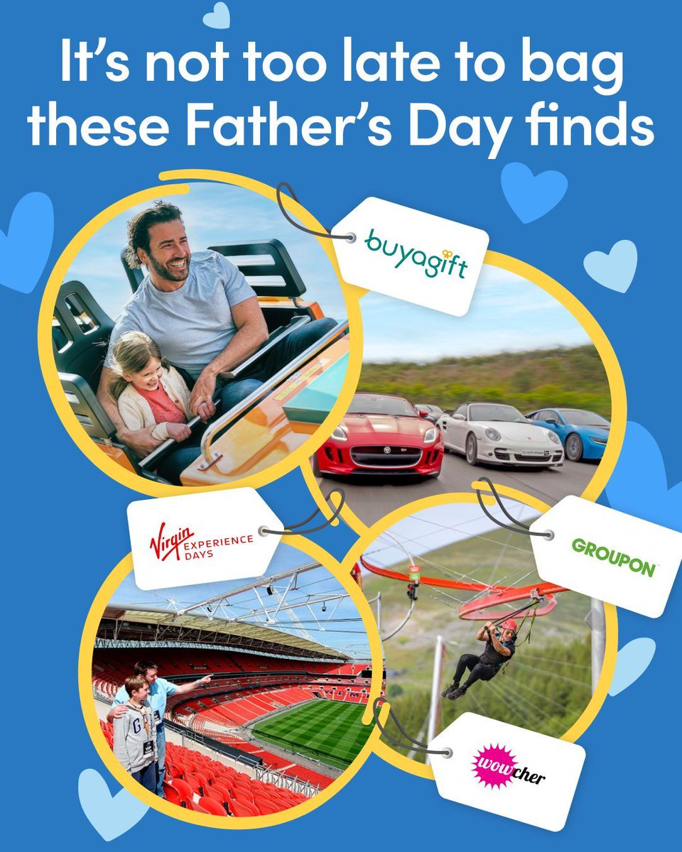 Father's Day is coming this Sunday, but don't panic! It's not too late to grab the perfect gift for him.  

With sites like Virgin Experience Days, Buyagift and many more, you can sort a present in just a few clicks! 

Treat him and your cause when you shop for Father's Day! 🎁💙