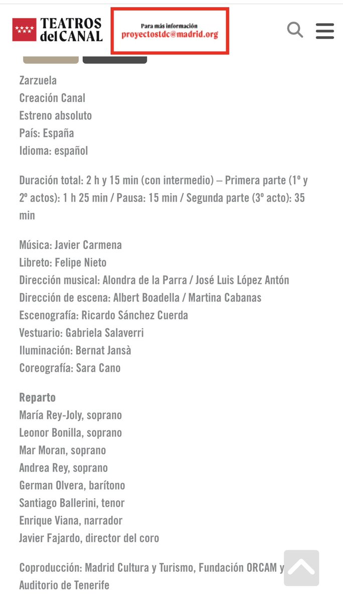 NEW PROJECT… IS COMING💥

Muy feliz de compartir con vosotros mi participación como la “Mari Trini” en el estreno escénico de esta maravillosa zarzuela creada por mi querido y admirado <a href="/javiercarmena/">Javier Carmena</a> 🙌🏻
Nos vemos en el <a href="/teatroscanal/">Teatros del Canal ▪️ Comunidad de Madrid</a> del 9 al 21 de septiembre 🥳 <a href="/artistsbcn/">artists.bcn</a>