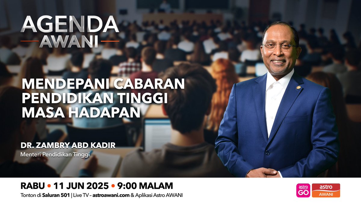 AgendaAWANI (@agendaawani) on Twitter photo Sejauh mana #ASEAN memberikan penekanan atau keutamaan terhadap pendidikan tinggi dan apa yang telah Malaysia sumbangkan dalam mencapai aspirasi #ASEAN dalam bidang pendidikan tinggi? Temu bual khas bersama Menteri <a href="/MOHEOfficial/">Kementerian Pendidikan Tinggi</a> <a href="/ZambryOfficial/">Zambry Abd Kadir</a> 9 malam ini. <a href="/nazrikh/">nazri kahar</a> <a href="/501Awani/">Astro AWANI</a> Sejauh mana #ASEAN memberikan penekanan atau keutamaan terhadap pendidikan tinggi dan apa yang telah Malaysia sumbangkan dalam mencapai aspirasi #ASEAN dalam bidang pendidikan tinggi? Temu bual khas bersama Menteri <a href="/MOHEOfficial/">Kementerian Pendidikan Tinggi</a> <a href="/ZambryOfficial/">Zambry Abd Kadir</a> 9 malam ini. <a href="/nazrikh/">nazri kahar</a> <a href="/501Awani/">Astro AWANI</a>