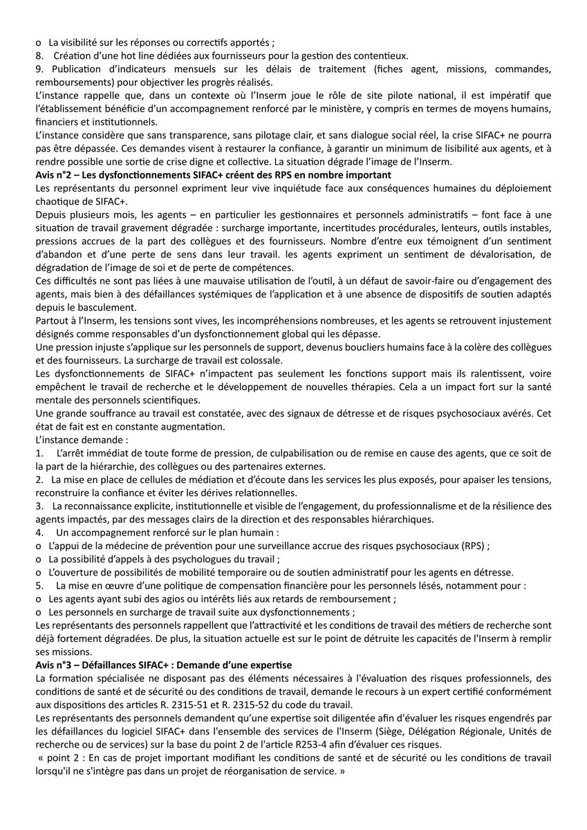 SNTRSCGT_INSERM's tweet image. SIFAC+ : Avis votés par tous les représentants des personnels au F3SCT de @Inserm du 5 juin 2025
#SNTRS #CGT