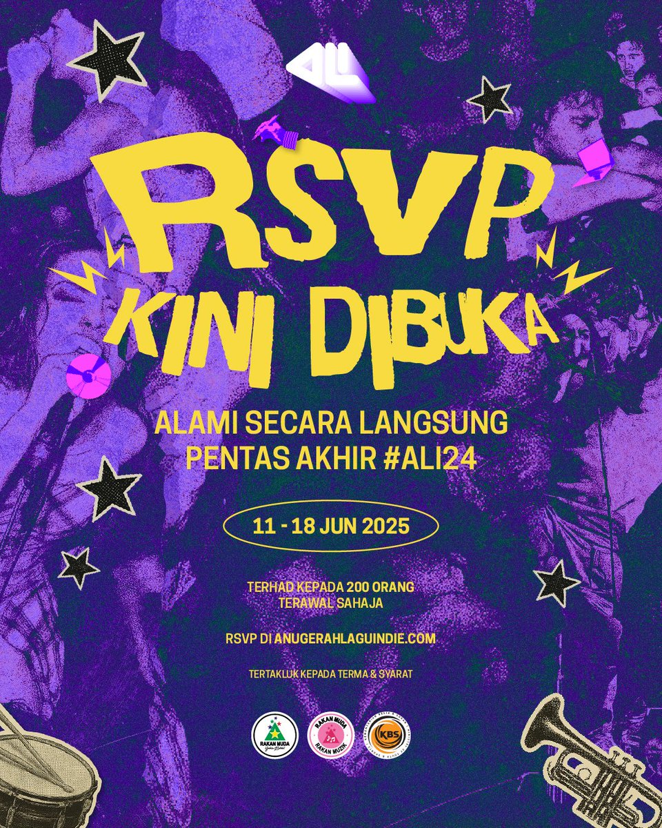 Jadi sebahagian daripada sejarah #ALI24! 🎤🔥
Pentas Akhir kali ni lebih besar 💥 lebih ramai 💥 lebih sorakan!

RSVP sekarang di anugerahlaguindie.com

📩 1 emel = 1 RSVP.
⚡ Siapa cepat, dia dapat!

#AnugerahLaguIndie24