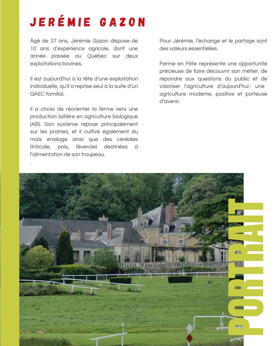 #Evénement Fermes en Fête à Segré
#Zoom sur Jérémie Gazon qui ouvre sa ferme ! RDV dimanche #15 juin 2025 dès 9h à l'Hippodrome de la Lorie 
Venez découvrir l’agriculture en famille ! #fermesenfete #agriculture #angers #evenement #famille