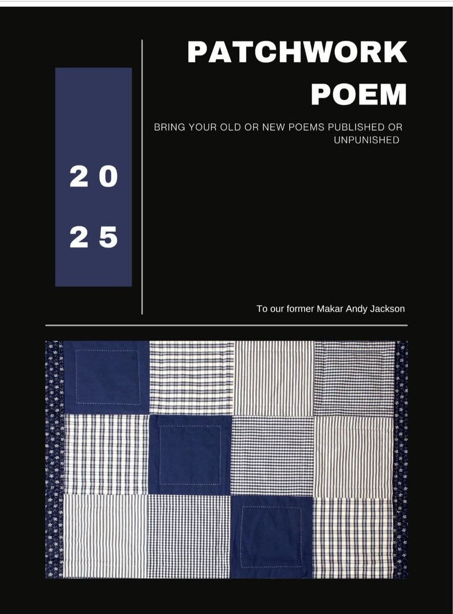 #PatchworkPoem 2025

Theme - Play

Send your contribution to email address in image below