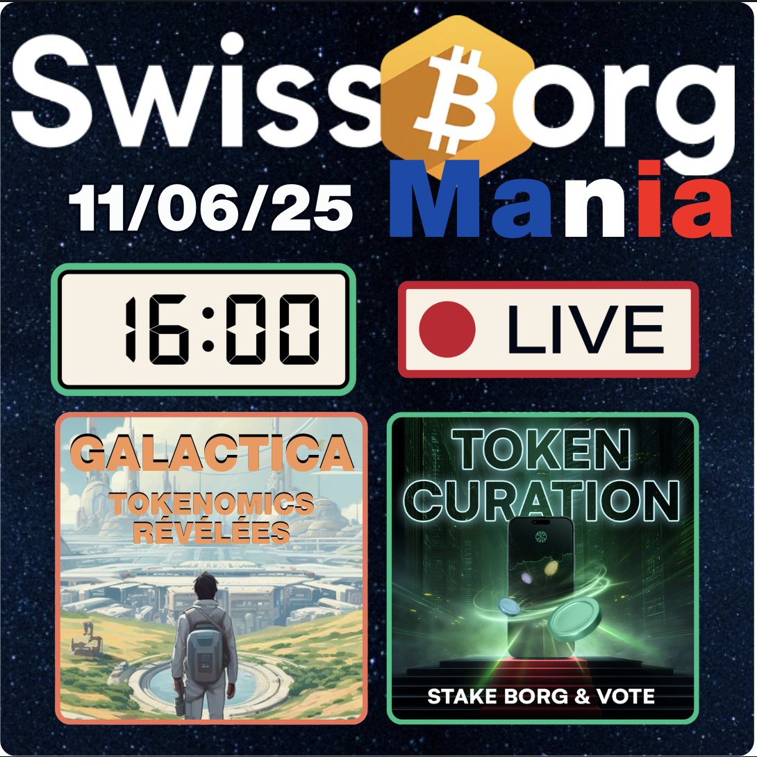 SwissBorgMania ๐๐ ($BORG ๐ $GNET ๐งก $XBG ๐ฎ) (@swissborgmania) on Twitter photo 16h00 On refait le PowWow de @SwissBorg ๐
Au programme :
- TOP BORGER Bundle ๐ฐ
- Vote Token Curation ๐ณ๏ธ $BORG
- Prochain รฉcran Loyautรฉ โ
- <a href="/GalacticaNet/">Galactica.com</a> $GNET Tokenomics Rรฉvรฉlรฉes
youtube.com/live/I53ygcVe_โฆ 16h00 On refait le PowWow de @SwissBorg ๐
Au programme :
- TOP BORGER Bundle ๐ฐ
- Vote Token Curation ๐ณ๏ธ $BORG
- Prochain รฉcran Loyautรฉ โ
- <a href="/GalacticaNet/">Galactica.com</a> $GNET Tokenomics Rรฉvรฉlรฉes
youtube.com/live/I53ygcVe_โฆ