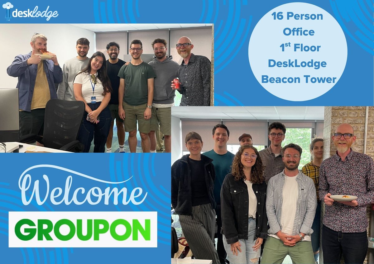 It's time to welcome another new team to the DeskLodge community 💙

<a href="/Groupon/">Groupon</a> connects consumers with local merchants and provides a platform for businesses to boost visibility and attract new customers. 

Recently they moved into their new office at DeskLodge Beacon Tower 👋