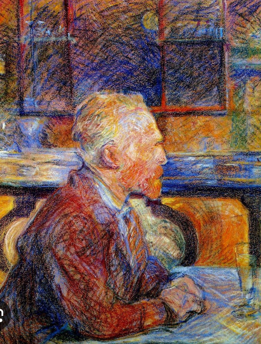 34 year-old Van Gogh by 23 year-old Toulouse-Lautrec. Paris, 1887