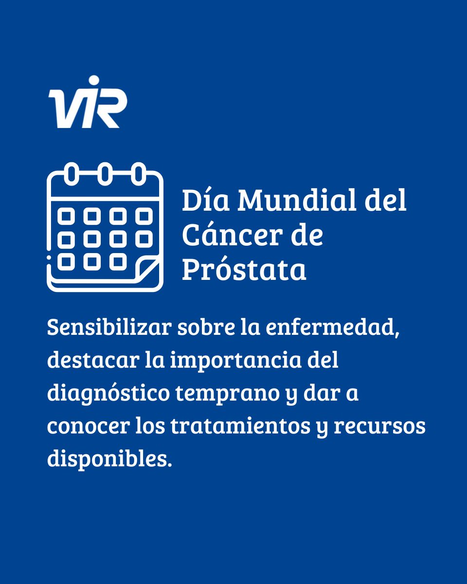 📅 Hoy se conmemora el Día Mundial del Cáncer de Próstata, una fecha clave para recordar la importancia de la prevención, el diagnóstico precoz y el acceso a tratamientos adecuados.
🔍 Detectarlo a tiempo puede marcar la diferencia.

#LaboratoriosVIR