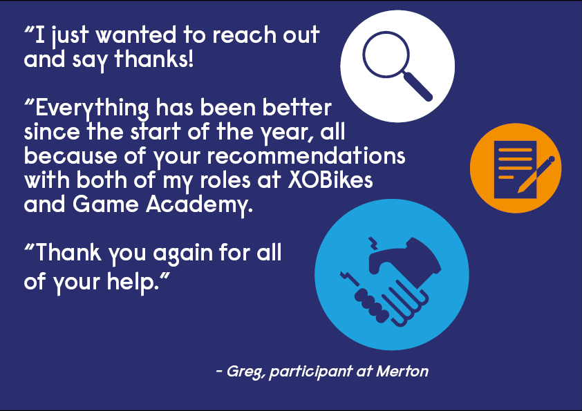 BWFSouthLondon's tweet photo. We love to hear how our participants are doing, we wish Greg all the best for the next steps in his career. https://t.co/nkziuXMVSF