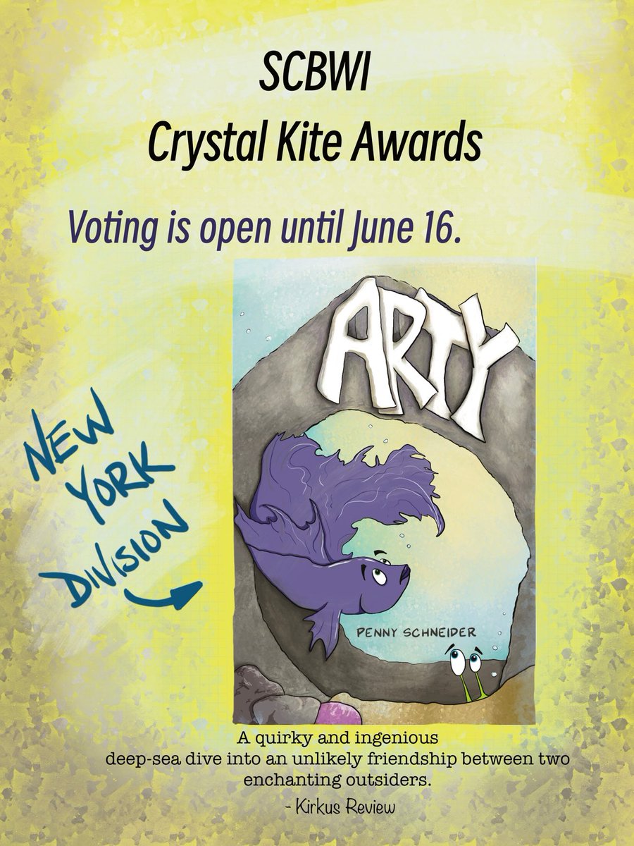 Fellow SCBWI members, it’s Crystal Kite time! Since I became a member 15 years ago, I dreamt of this. I am so excited this year my children’s graphic novel ARTY is in the running! Voting open until 6/16. #scbwi #Arty ⁦<a href="/jenlowrywrites/">Monarch Educational Services, LLC</a>⁩ ⁦<a href="/PressMonarch/">Monarch Educational Services, L.L.C.</a>⁩