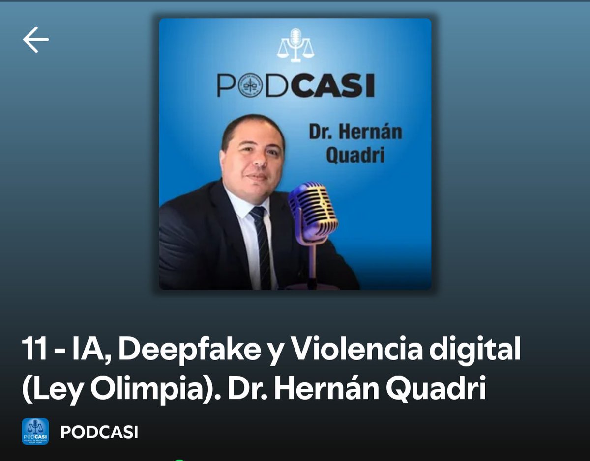E-Procesal (@e_procesal) on Twitter photo Los deepfakes ya empiezan a ser motivo de cuestiones en los tribunales, a nivel local.
En este episodio de PodCASI (el podcast de <a href="/colsanisidro/">Colegio de Abogados San Isidro</a>) <a href="/ghernanq/">Hernan Quadri</a> habla de dos fallos recientes (en las notas del episodio, hay link a las resoluciones).
Se escucha acá
👇🏼 Los deepfakes ya empiezan a ser motivo de cuestiones en los tribunales, a nivel local.
En este episodio de PodCASI (el podcast de <a href="/colsanisidro/">Colegio de Abogados San Isidro</a>) <a href="/ghernanq/">Hernan Quadri</a> habla de dos fallos recientes (en las notas del episodio, hay link a las resoluciones).
Se escucha acá
👇🏼