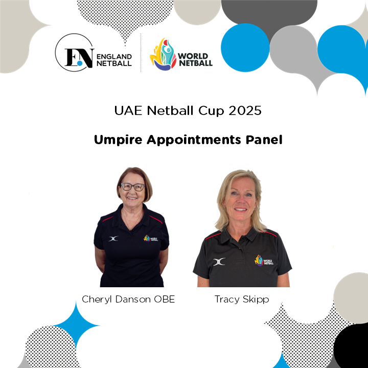 Congratulations to Rachael Radford, Farrah Jaura, Jenny Fissenden, Cheryl Danson and Tracy Skipp on their selection to officiate the UAE Netball Cup👏

The event is taking place from the 15th – 21st June, at Al Nasr Club (Dubai, UAE) 🙌

Best of luck to all!🍀

#OfficiatingFamily