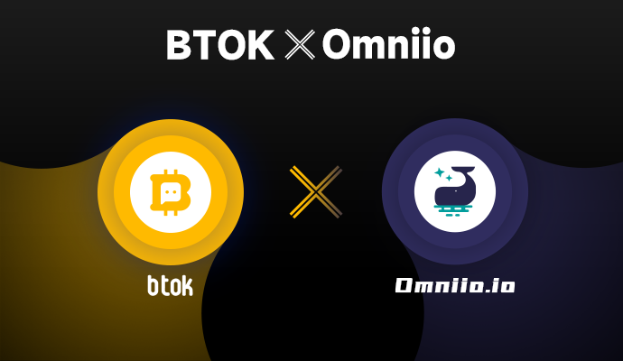 We’re so thrilled to publish the partnership with <a href="/Omniio_io/">Omniio</a>👏 
 
Omniio - Effortless market making and data packaging for blockchain performance
BTOK It’s a messaging app they connects over 20 million users to the blockchain world!

We are both committed to exploring infinite