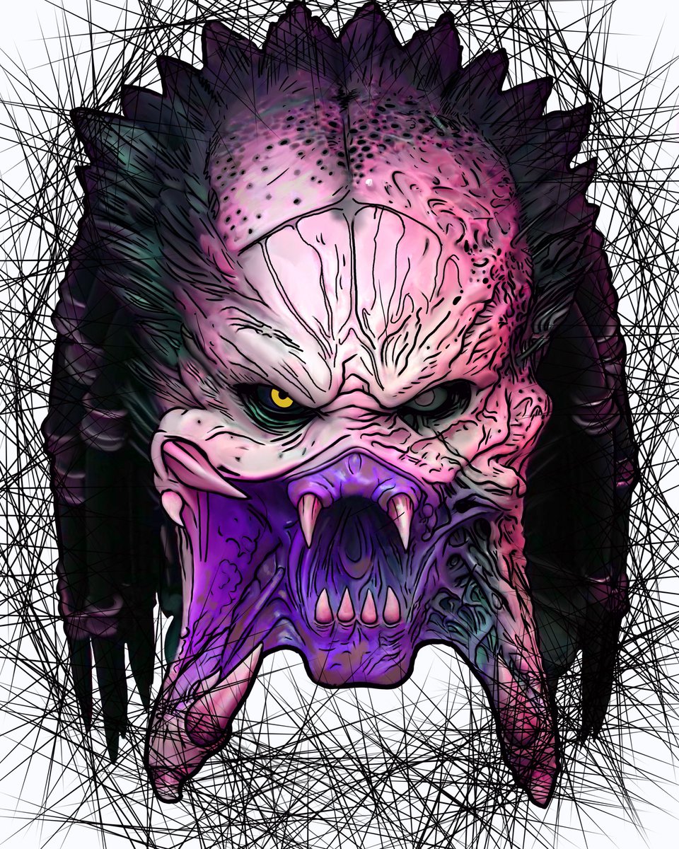 Just finished this piece. Made using <a href="/Procreate/">Procreate</a> on my #ipad. #Predator #yautja #killerofkillers