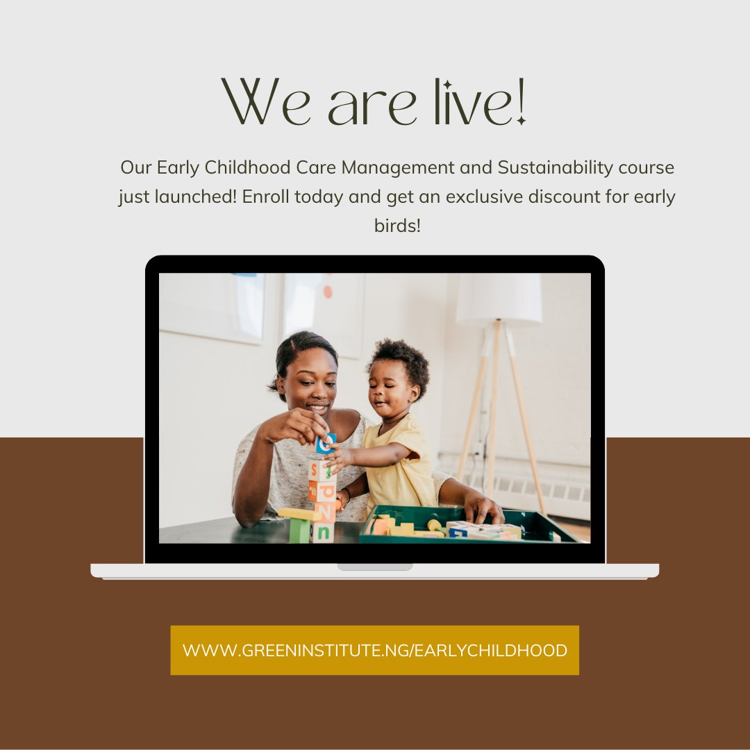 The Green Institute (@thegreenhq) on Twitter photo Gain practical tools to teach sustainability in fun, engaging ways! Join our Early Childhood & Sustainability course and make a lasting impact
Enroll-greeninstitute.ng/earlychildhood
<a href="/UNESCO/">UNESCO 🏛️ #Education #Sciences #Culture 🇺🇳</a> <a href="/ValleyPSKdy/">Valley Primary School and Nursery</a> <a href="/HayocksPS/">Hayocks Primary School & Nursery</a> <a href="/MonksdownSchool/">Monksdown Primary</a> @BushesPrimary Gain practical tools to teach sustainability in fun, engaging ways! Join our Early Childhood & Sustainability course and make a lasting impact
Enroll-greeninstitute.ng/earlychildhood
<a href="/UNESCO/">UNESCO 🏛️ #Education #Sciences #Culture 🇺🇳</a> <a href="/ValleyPSKdy/">Valley Primary School and Nursery</a> <a href="/HayocksPS/">Hayocks Primary School & Nursery</a> <a href="/MonksdownSchool/">Monksdown Primary</a> @BushesPrimary