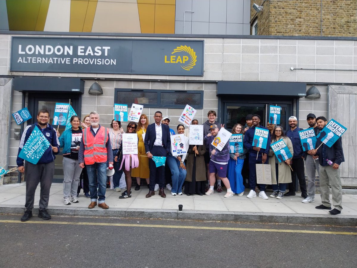 Daniel Kebede (@danielkebedeneu) on Twitter photo Proud to stand with <a href="/NEUnion/">National Education Union</a> teacher and support staff members at London East Alternative Provision this morning in defence of jobs and against a site closure.
They provide vital education for some of the capitals most vulnerable children.
We really need sufficient safeguards Proud to stand with <a href="/NEUnion/">National Education Union</a> teacher and support staff members at London East Alternative Provision this morning in defence of jobs and against a site closure.
They provide vital education for some of the capitals most vulnerable children.
We really need sufficient safeguards