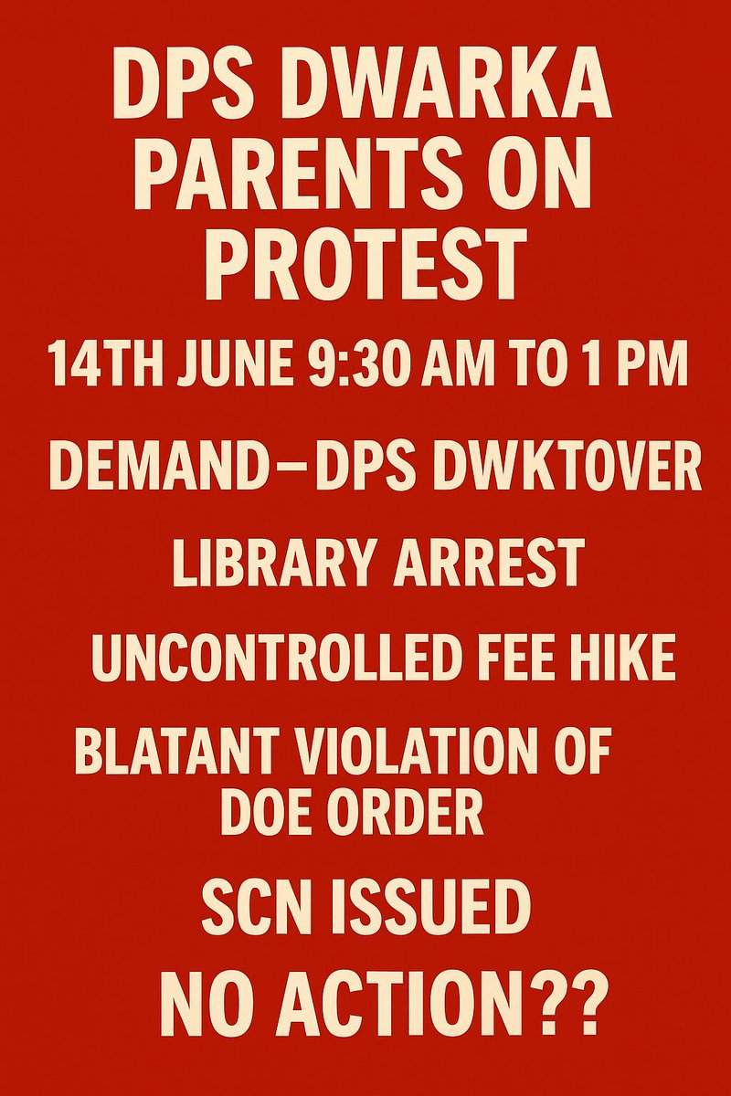 divya_mattey's tweet photo. @DPSParentDwarka We the middle class parents are working hard to get the justice. Court says- Children cannot be harassed.
DOE and DM are made accountable.
DPS OPENLY VIOLATED 15.05.2025 ORDER OF DOE AND COURT ORDER OF 16.04.2025, 16.05.2025 BUT NO ACTION ON GROUND. https://t.co/Yh419Mh9eA