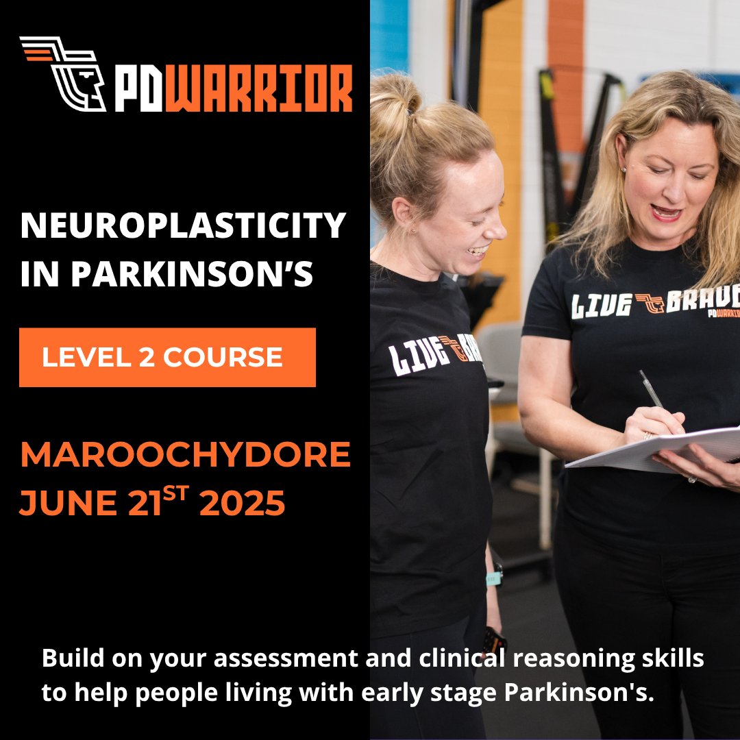 Are you ready to go deeper into neuroplasticity in Parkinson’s? The PD Warrior Level 2 Course is coming to Maroochydore on June 21st, 2025! Practical. Evidence-based. Career-enhancing.
 bit.ly/3EECgyX