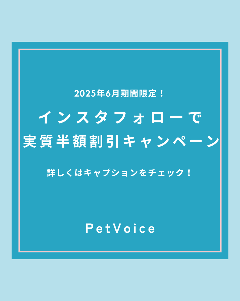 petvoice_jp's tweet photo. PetVoiceのインスタグラムをフォローすると、6月限定で初期費用が実質半額になるキャンペーンを実施中です！

詳細はInstagramのキャンペーン投稿をご確認ください！
https://t.co/gA8skdEszO https://t.co/j3RMYRbb6w
