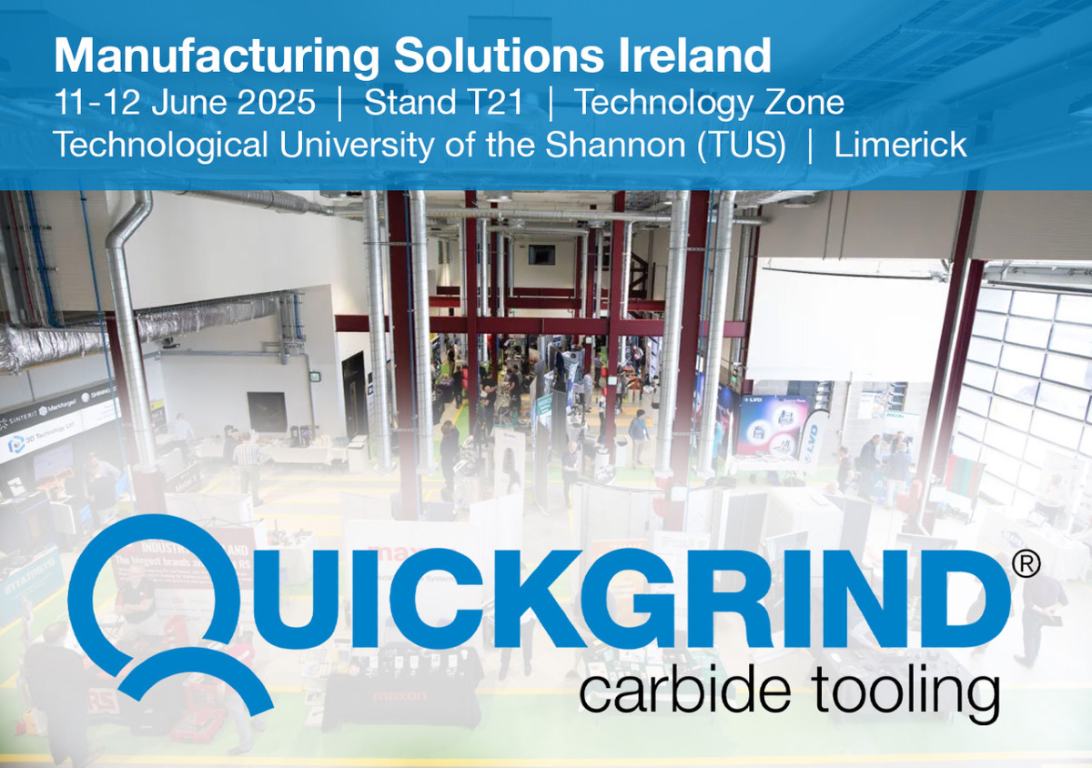 quickgrind's tweet image. We’re now live at Manufacturing Solutions Ireland!
Stand T21 | TUS Limerick
Today & Tomorrow | 8:30am–4:00pm
- Free parking & refreshments
manufacturingsolutions.ie
It’s not too late to grab your ticket!
#Quickgrind #IrishManufacturing #AeroIreland #InfinitePossibilities