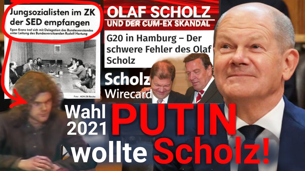 Gibt's noch Zweifel, dass Putin 2021seine SPD, in Person von #Scholz, im K-Amt wollte? Immer dazu gesagt: Merkels Laschet hätte der Kreml auch genommen, vereint gg Baerbock / B90 Grüne.
(Thumbnail-Entwurf eines kommenden YT-Videos) #MoskauConnection 
Seite 2: Link zur YT-Playlist