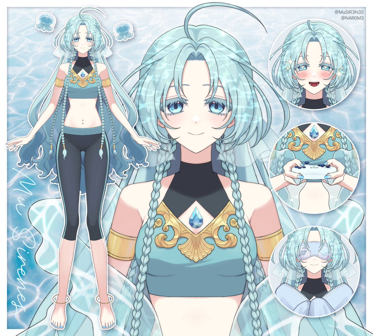 뮤 세이레네스(<a href="/MuSIR3N3S/">뮤 세이레네스🫧</a>)의 디자인과 버추얼 일러스트를 작업했습니다.
너무 즐거웠어요!🫧🐳
#Live2D #vtuber #立ち絵