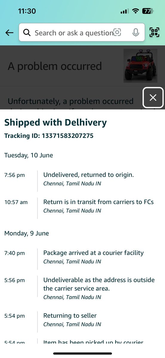 Order number 407-0844637-6036300 is cancelled from your end and reached to seller but the refund is yet to be processed. Kindly act on it. If you are unable to deliver something, atleast have the courtesy of refunding the amount on time. Attached screenshot! <a href="/amazonIN/">Amazon India</a> <a href="/amazon/">Amazon</a>