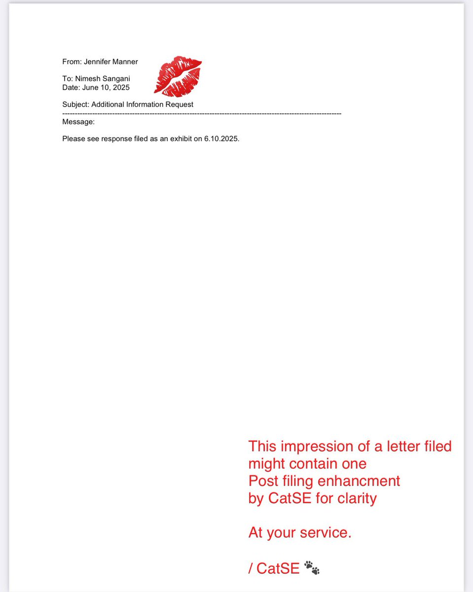 🚨 $ASTS FILING IN FM1 STA 🚨

📂 AST FILES AN REPLY TO THE FCC

🚀DELIVERING SOLID REPLIES TO ALL QUESTIONS ASKED.

👱🏼‍♀️JENNIFER MANNER SIGNS THE LETTER.

🤡TMF: ”OH JENNY, GO FOR LAUNCH!”

🧶🐈‍⬛CATSE: ”IT’S A MATURE DOCKET NOW. EXPECT GRANTS SOON. WE SEE REDACTED PARTS AGAIN.”

1/
