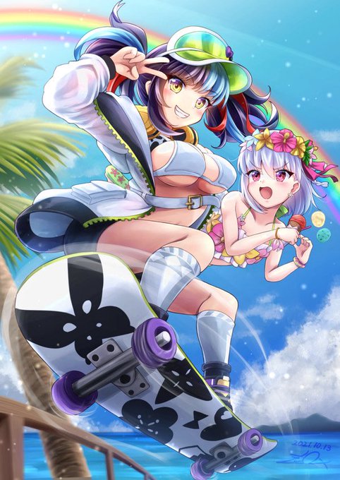 #水着からしか得られない栄養があるので見た人も貼る

水着のなぎこさんとカマちょの栄養素置いておこう🐿 