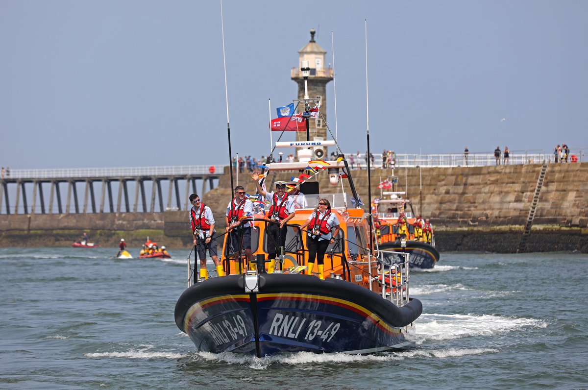 OTD 2023 Whitby's 'New' Lifeboat arrived in the Port, It barely seems 2 years since RNLB Lois-Ivan arrived but she seems a normal sight in the harbour now, the boat is a Launch a Memory Lifeboat and carries 10000 peoples names its hull decals, a lovely way to remember a loved one